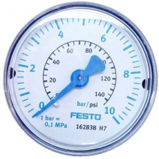 Manômetro FESTO 162838 MA-50-10-1/4-EN 145psi 10bar Manômetro FESTO 162838 MA-50-10-1/4-EN 145psi 10bar