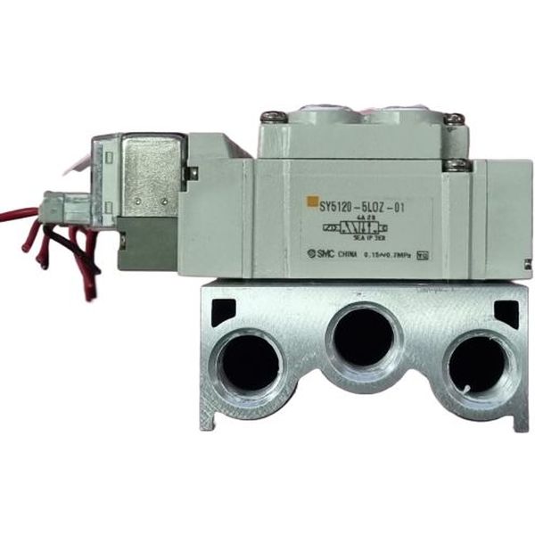 Série SY5000, 2 posições simples solenóide, solenóide tensão 24VCC, ligação elétrica com conector tipo L, conexão rosca /8