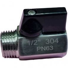 Mini válvula registro esfera 1/2 304 PN63 Mini válvula registro esfera 1/2 304 PN63