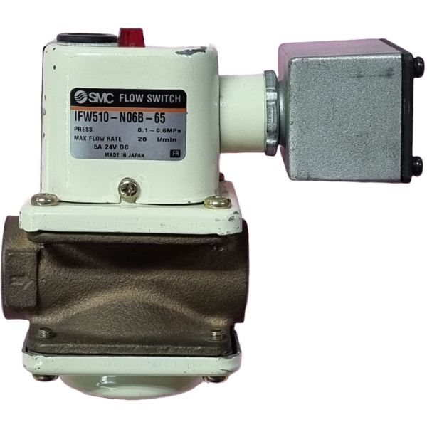 com diafragma, conexão rosca 3/4NPT, com terminal, com luz LED 24VDC vermelha, para água / líquidos não corrosivos, para detecção e confirmação de fluxo