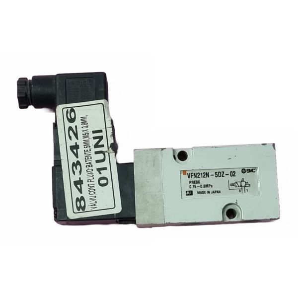 Série VFN2000N, válvula solenóide 5 vias interface Namur, simples solenoide, tensão voltagem 24VCC, conector DIN, com indicador luminoso e supressor de tensão