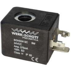 Bobina pneumática  WERK SCHOTT BGH02413C 24VCC 9W Amp. 375mA IP65 Bobina pneumática  WERK SCHOTT BGH02413C 24VCC 9W Amp. 375mA IP65