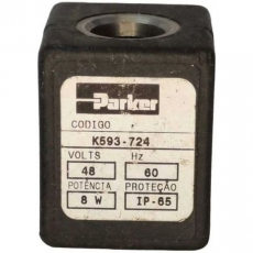 Bobina pneumática PARKER K593724 48V 60Hz 8W seminova Bobina pneumática PARKER K593724 48V 60Hz 8W seminova