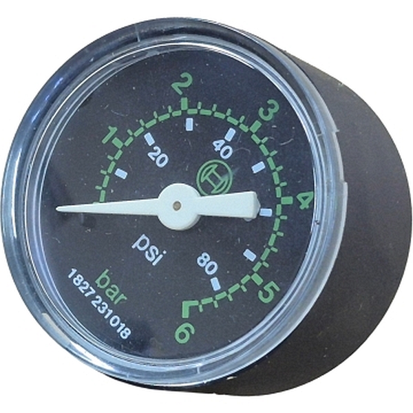 saída por trás, conexão rosca 1/8, diâmetro 40mm, mostrador com fundo preto