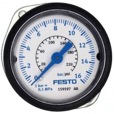 Manômetro  FESTO FMA-40-16-1/4-EN 159597  225psi 16bar Manômetro  FESTO FMA-40-16-1/4-EN 159597  225psi 16bar