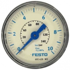 Manômetro FESTO MA-40-10-1/8-DB 692429 140psi 10bar seminovo Manômetro FESTO MA-40-10-1/8-DB 692429 140psi 10bar seminovo