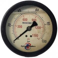 Manômetro HYDRAULIC SYSTEMS 1500psi 100bar Manômetro HYDRAULIC SYSTEMS 1500psi 100bar