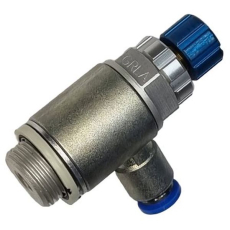 Função de válvula: Regulador de fluxo unidirecional de escape

Conexão pneumática 1: QS-6

Conexão pneumática 2: G3/8

Temperatura ambiente: -10 oC ... 60 oC

Meio de operação: Ar comprimido

Material do parafuso vazado: Liga de alumínio

Material vedações: NBR

Material do anel de desengate: POM

regulador de fluxo pneumático, regulador de fluxo de ar, válvula controle de fluxo, válvula controladora de fluxo, válvula passagem de fluxo, válvula de estrangulamento, válvula pneumática, válvula regular caudal, válvula para ar comprimido, regulador de fluxo em linha

GRLA38QS6RSD
