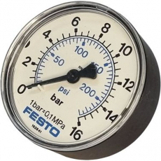 Manômetro FESTO MA-63-16-1/4-EN 162841 230psi 16bar Manômetro FESTO MA-63-16-1/4-EN 162841 230psi 16bar