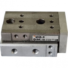 Cilindro pneumático SMC MXQ8-10 com guia seminovo Cilindro pneumático SMC MXQ8-10 com guia seminovo