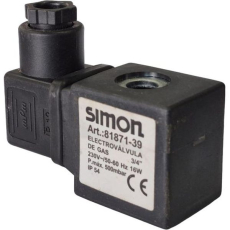 Bobina pneumática  SIMON 81871-39 230V/50-60Hz 16W  Bobina pneumática  SIMON 81871-39 230V/50-60Hz 16W