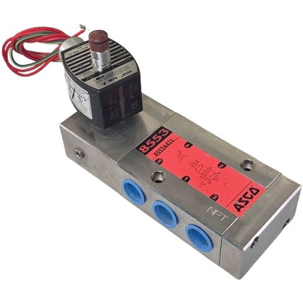 Série 8553, 5/2 vias, solenóide /mola, solenóide 14W, fluidos ar / gás inerte / óleo leve, ligação elétrica com fio