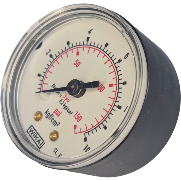 conexão rosca 1/8NPT, saída traseira, visor de plástico, 2 escalas, diâmetro 40mm
