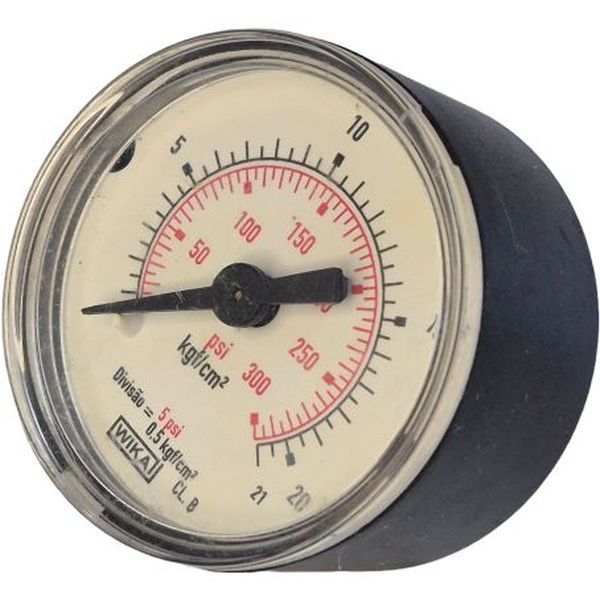 conexão rosca 1/8NPT, saída traseira, visor de plástico, 2 escalas, diâmetro 40mm