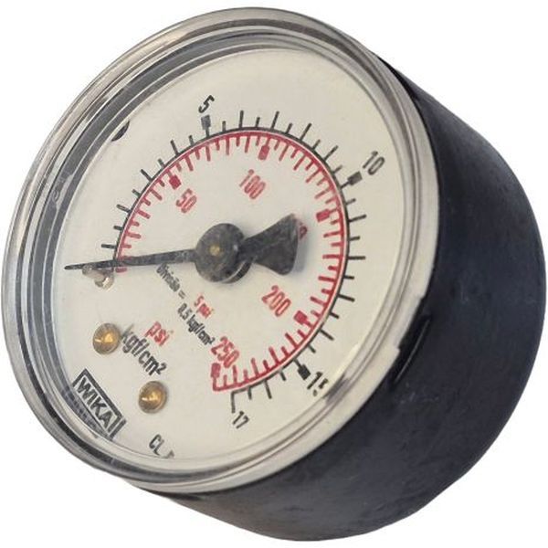 conexão rosca 1/4NPT, saída por trás, diâmetro 48mm, visor de plástico, fluido ar comprimido