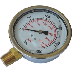 Manômetro VERION GA100R250B 3500psi 250bar com glicerina Manômetro VERION GA100R250B 3500psi 250bar com glicerina