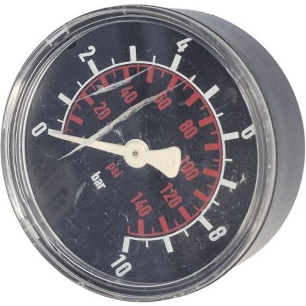 saída traseira, conexão rosca 1/4, diâmetro 60mm, visor fundo preto, fluido ar comprimido