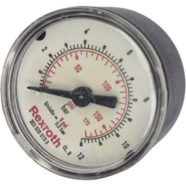 saída por trás, conexão rosca 1/8, mostrador 40mm, fluido ar comprimido