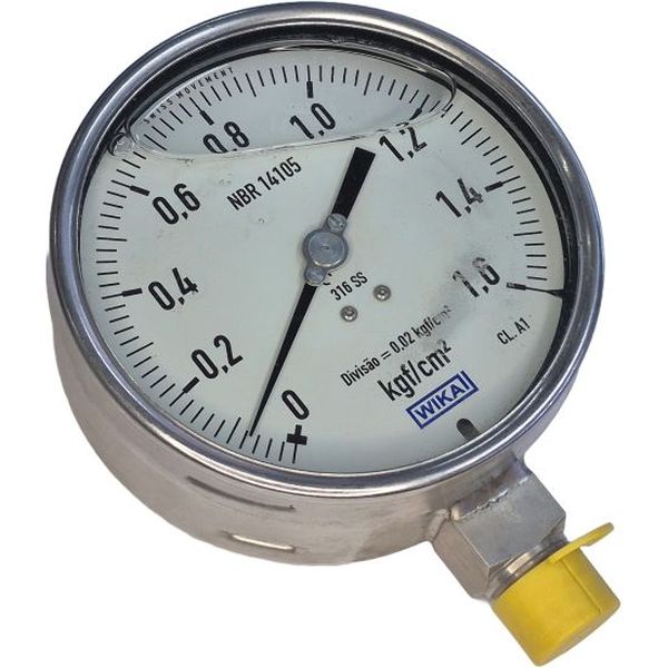 saída por baixo, conexão rosca 1 polegada, com glicerina, visor 120mm, caixa metálica, fluido ar comprimido