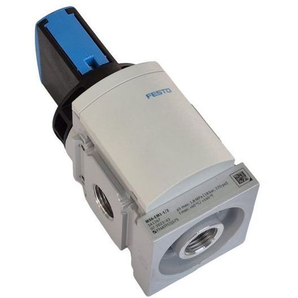 conexão pneumática G1/2, vazão nominal 8700 l/min, pressão de operação 0-18bar, acionamento manual, fluidos ar comprimido / gases inertes