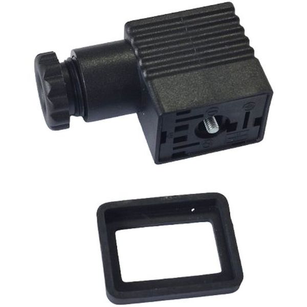 plug elétrico para válvula pneumática, conector elétrico, conector para bobina elétrica, tomada para válvula, plugue negro, plugue sem led