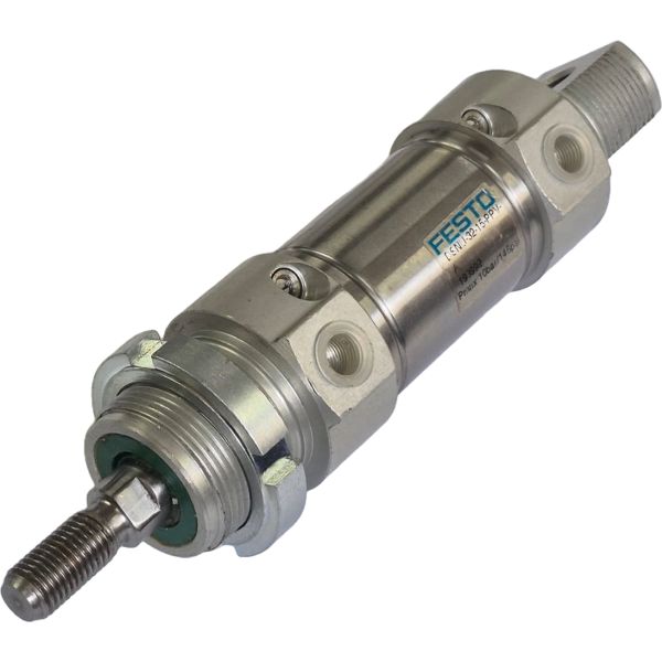 Cilindro pneumático, dupla ação, conexão G1/8, pressão de 10bar, temperatura de -20°C até +80°C - FESTO 