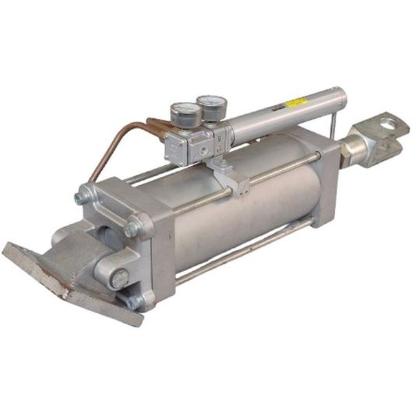 diâmetro 125mm, curso 200mm, com IP200-200, pressão de entrada 0.3...0.7MPa. Com garfo, com articulação traseira, com man&ocirc;metros