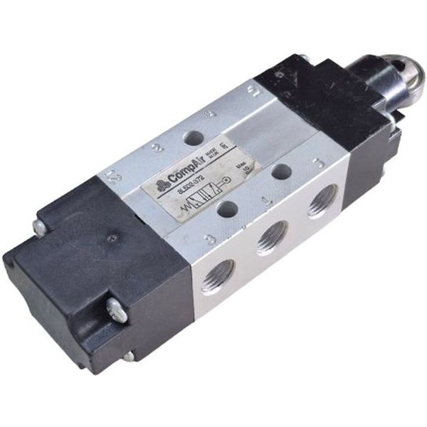 5/2 vias, acionamento mecânico rolete, retorno mola, pressão máxima 10 bar