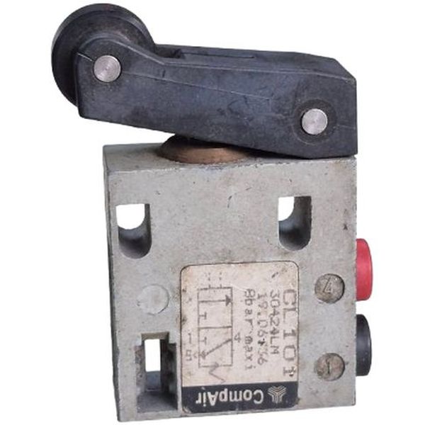 2/2 vias, acionamento rolete / retorno mola, corpo alumínio, operação ar comprimido, pressão máxima 8bar, 