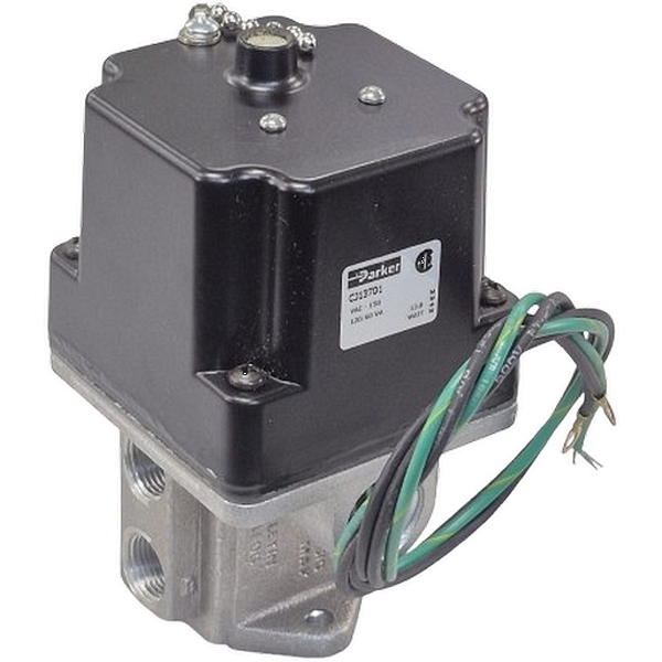 Série C, 3/2 vias, ação direta, simples solenóide / retorno mola, conexão 3/8