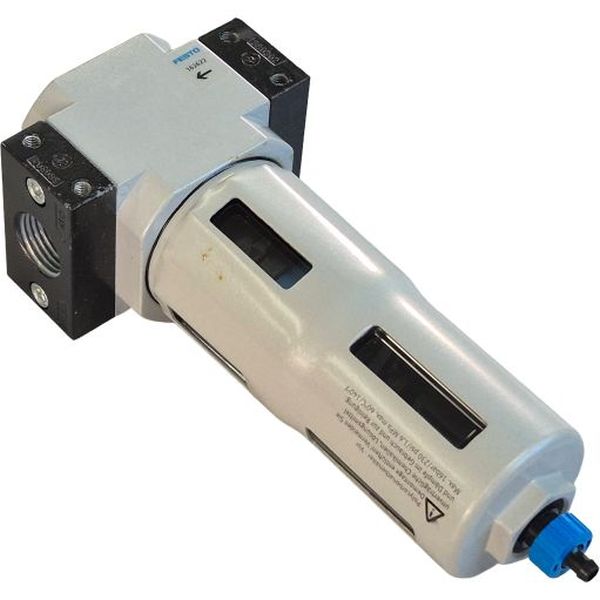 Série D, tamanho MIDI, conexão G1/2, vazão 2000 l/min, pressão de operação 2...12 bar, grau de filtragem 5 microns, dreno automático, corpo zinco fundido