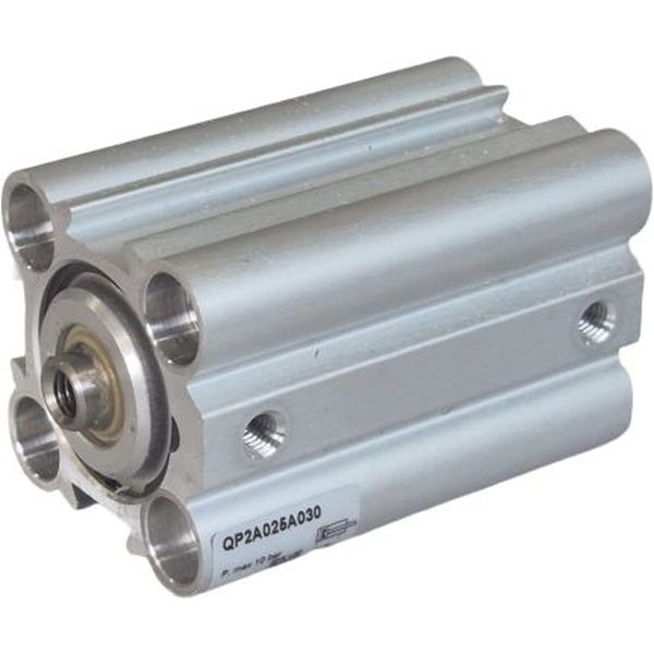 Série QP, compacto de curso curto, diâmetro 25mm, curso 30mm, dupla ação, haste roleteada, fluido ar comprimido