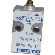 Características

- Vias/Posições: 3/2

- Conexão: M5

- Acionamento: manual

- Tipo de fixação: 2 furos passantes no corpo

- Meio: ar comprimido filtrado com ou sem lubrificação

- Pressão de trabalho máxima: 8 bar

- Intervalo de temperatura: -10oC~60oC

Construção

- Corpo: alumínio

- Gaxetas: borracha nitrílica

PR3M5

válvula mini, mini válvula, microválvula, válvula com conexões pneumáticas M5, válvula com acionamento manual
