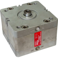 Cilindro pneumático diâmetro de 20x50 mm, dupla ação, conexão G 1/8, pressão de trabalho de 10 bar e temperatura de operação aproximadamente -20°C a + 80°C.
