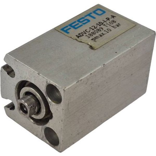 cilindro de curso curto, diâmetro 12mm, curso 10mm, rosca interna, anéis/placas de amortecimento elástico nas posições finais de curso, detecção de posição