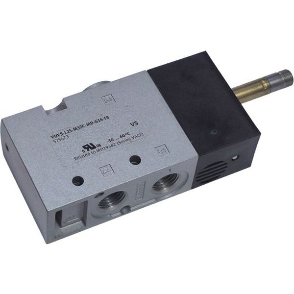 3/2 vias, conexões G1/4, acionamento elétrico, simples solenóide, meio ar comprimido