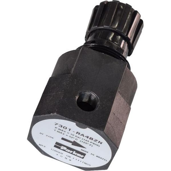 regulador não modular, pressão máxima 10bar, intervalo de temperatura 0...52oC, material do corpo plástico, vedação NBR 