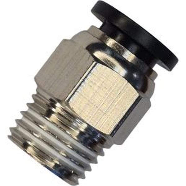conexão rosca 1/4 com teflon, para tubo 8mm, anel de desengate preto