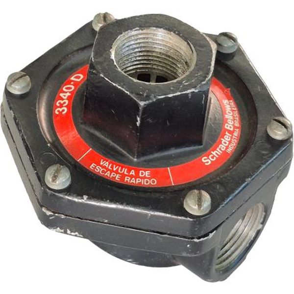 conexão rosca G3/4 (D), operada por diafragma, pressão de trabalho 0,5~10bar, temperatura ambiente -10~80oC, fluxo 2500l/min, meio ar comprimido, corpo alumínio, vedações NBR