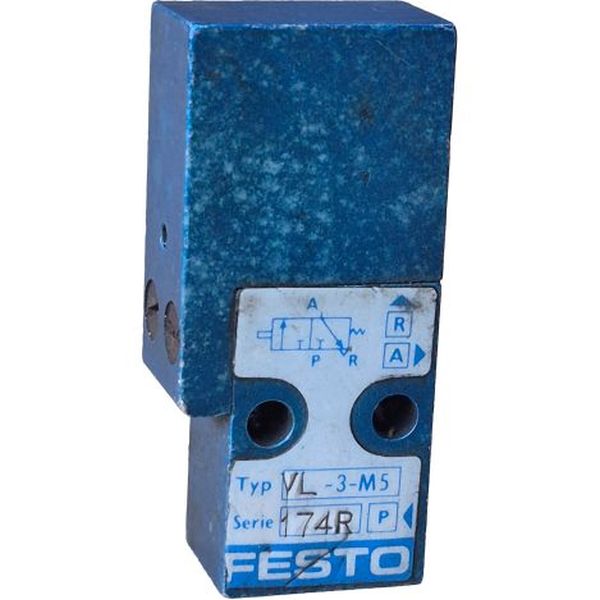 3/2 vias, conexão M5, acionamento pneumático / retorno mola mecânica, pressão 0~10bar, corpo alumínio, vedações NBR