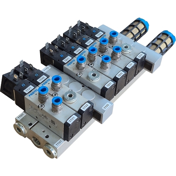 5/2 vias, conexões G1/4, atuação elétrica / retorno mola pneumática, 24VDC, vazão 1.000 l/min, meio ar comprimido, corpo alumínio, vedações NBR