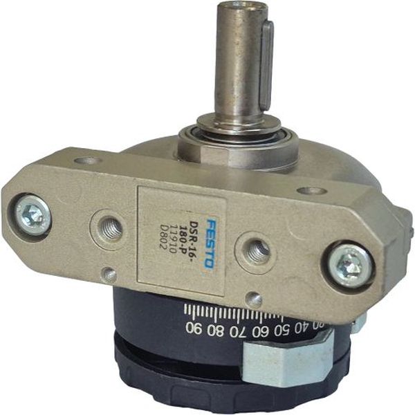 diâmetro do êmbolo 16mm, dupla ação, giratório por aleta, anéis/placas de amortecimento elástico nas posições finais de curso, vedações PUR