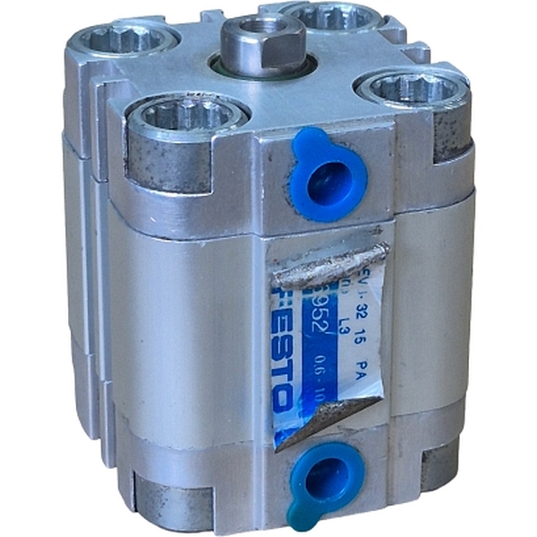 cilindro compacto, diâmetro 32mm, curso 15mm, amortecimento elástico nas posições finais, detecção de posição