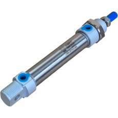Características

- Diâmetro: 20mm

- Curso: 60mm

- Dupla ação

- Pressão de Trabalho: até 10 bar

- Temperatura Ambiente: -10ºC a +80ºC

- Fluido: ar comprimido filtrado, lubrificado ou não

Construção

- Cabeçotes: Alumínio

- Vedações: Buna-N

- Camisa: Aço Inoxidável AISI 316

Os cilindros mini da série CWMI não são normalizados ISO
