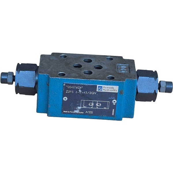 válvula tipo placa intermediária, tamanho 6, elemento de ajuste fuso, pressão máxima de trabalho 315bar, vazão máxima 80l/min, fluido óleo mineral