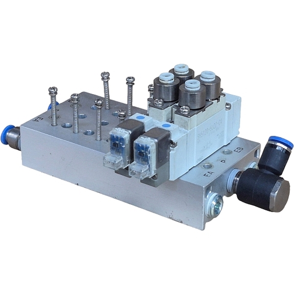 Série SY5000, 5/2 vias , pressão 0,15~0,7MPa. Com manifold, conexões, cotovelo giratório. Itens vendidos em conjunto ou avulsos.