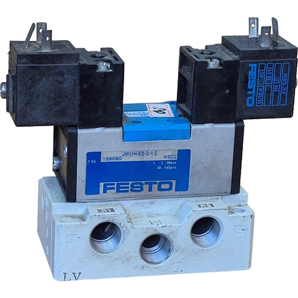 5/2 vias, com a placa, duplo solenóide, tensão 24VDC, pressão 10bar