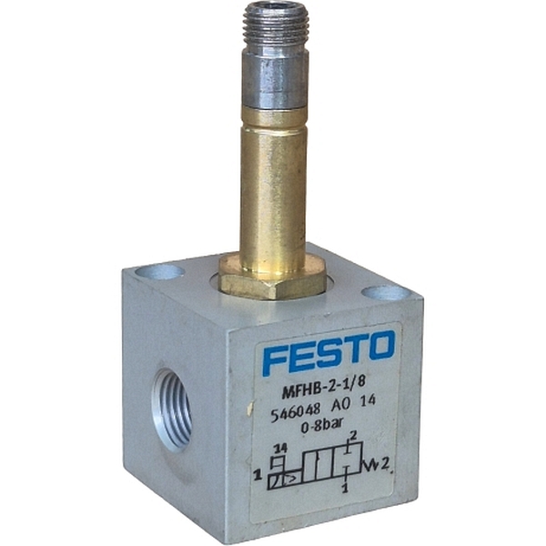 3/2 vias, conexão rosca 1/8, acionamento eletropneumático / retorno mola, pressão máxima de trabalho 8bar