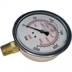 Manômetro GALLEYHILL GA1005RL250 3500psi 250bar com glicerina Manômetro GALLEYHILL GA1005RL250 3500psi 250bar com glicerina