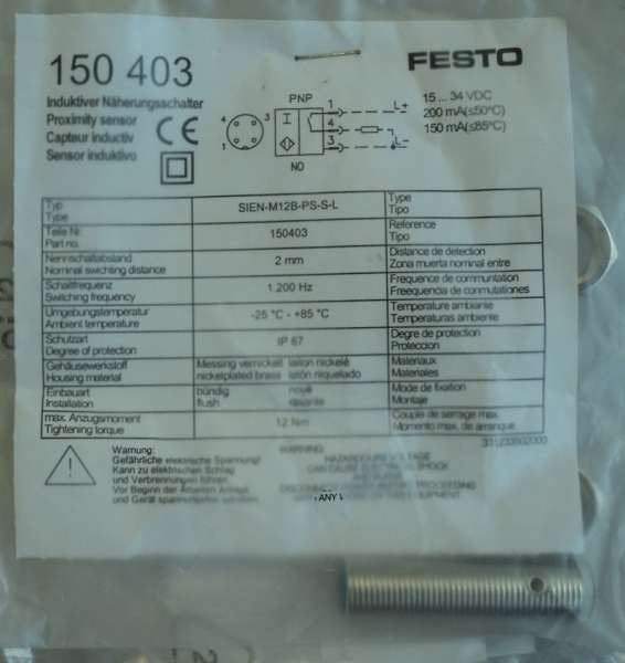 marca: Festo <br />
modelo: 150403 <br />
estado: novo